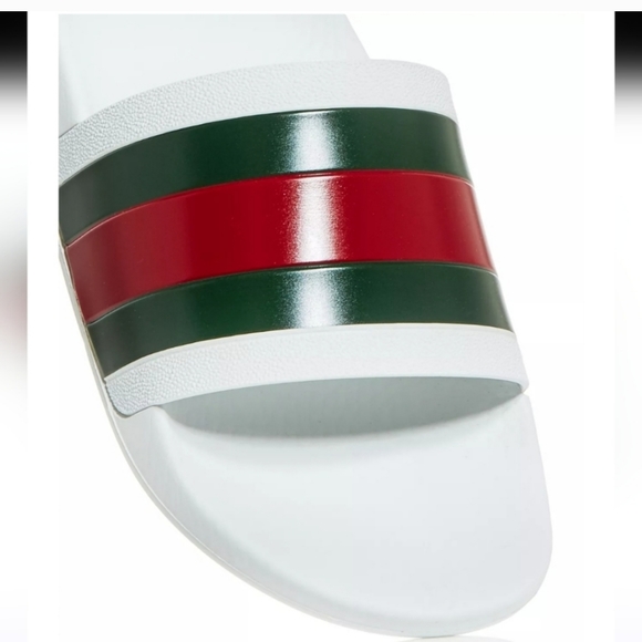 NWT$400 GUCCI Signature Pursuit 72 Stripe Slip-on Slide Sandals Sz 10G (10.5) - Picture 6 of 16
